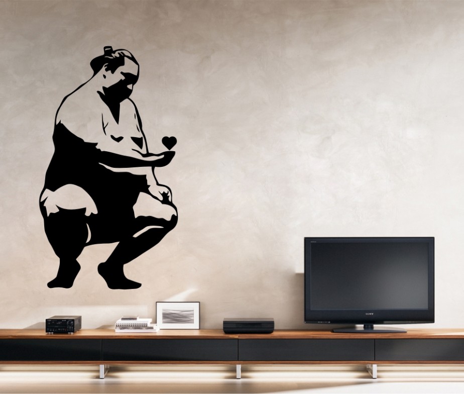 Vinyl Wall Decals Sumo Wrester Sticker